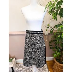 Burberry Silk Blend Leopard Print Skirt NWOT Size Medium